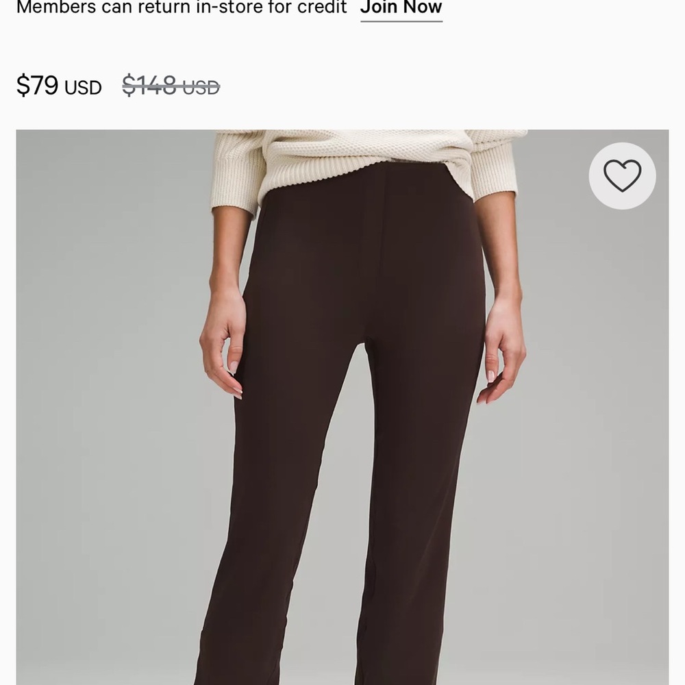 lululemon athletica Dark Brown Straight Leg Pants